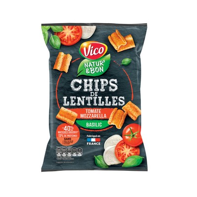 Chips lentilles tomate mozza 85g