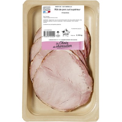 Roti porc cuit 4tr 180g