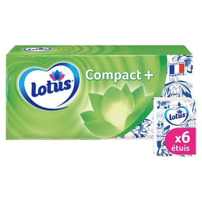 Mouchoir compact blanc x6 108g