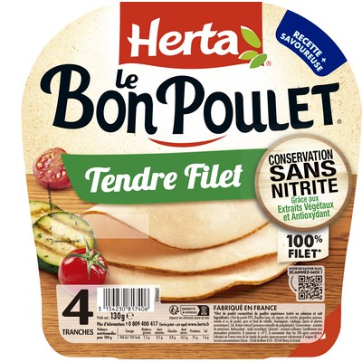 Le bon poulet tendre x4 130g
